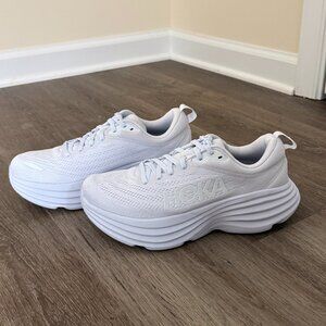 Hoka 8 White on White: Size 8